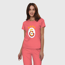 Пижама хлопковая женская Galatasaray fc sport, цвет: коралловый — фото 2