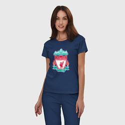 Пижама хлопковая женская Liverpool fc sport collection, цвет: тёмно-синий — фото 2