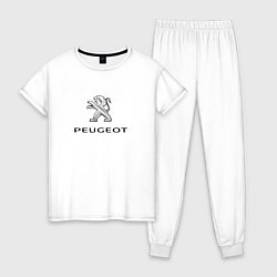 Пижама хлопковая женская Peugeot sport auto, цвет: белый