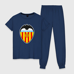 Пижама хлопковая женская Valencia fc sport, цвет: тёмно-синий