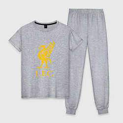 Пижама хлопковая женская Liverpool sport fc, цвет: меланж