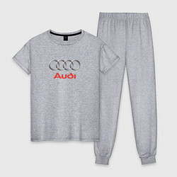 Пижама хлопковая женская Audi brend, цвет: меланж