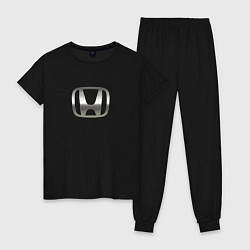 Пижама хлопковая женская Honda sport auto silver, цвет: черный