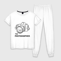 Пижама хлопковая женская Я фотограф с камерой, цвет: белый