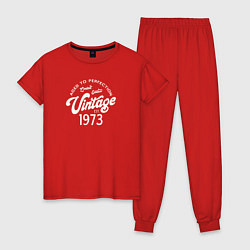 Пижама хлопковая женская 1973 год - выдержанный до совершенства, цвет: красный