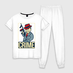 Пижама хлопковая женская Vault crime, цвет: белый