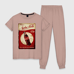 Пижама хлопковая женская Nuka cola price, цвет: пыльно-розовый