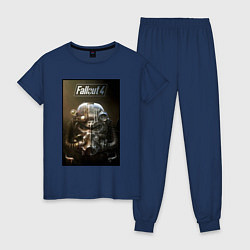 Пижама хлопковая женская Fallout armour poster, цвет: тёмно-синий