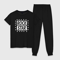 Пижама хлопковая женская Star rock, цвет: черный