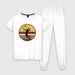 Пижама хлопковая женская Volley player, цвет: белый