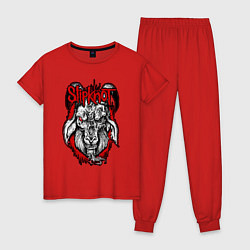 Пижама хлопковая женская Slipknot - rotten goat, цвет: красный