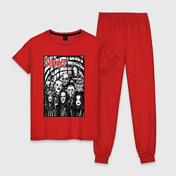 Пижама хлопковая женская Slipknot - all comix style, цвет: красный