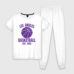 Пижама хлопковая женская Basketball Los Angeles, цвет: белый