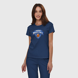 Пижама хлопковая женская Basketball team, цвет: тёмно-синий — фото 2