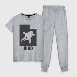 Пижама хлопковая женская Дзюдоисты, цвет: меланж