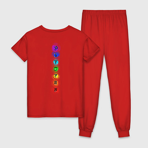 Женская пижама Символ йоги - символы чакры / Красный – фото 2