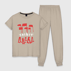 Пижама хлопковая женская Depeche Mode - Spirit tour merch, цвет: миндальный