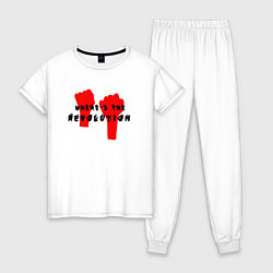 Пижама хлопковая женская Depeche Mode - Revolution mode, цвет: белый