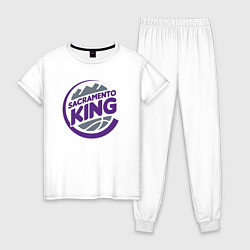 Пижама хлопковая женская Sacramento king, цвет: белый