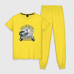 Пижама хлопковая женская Time travel, цвет: желтый