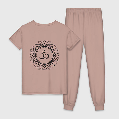 Женская пижама Сахасрара чакра - символ аюрведы / Пыльно-розовый – фото 2