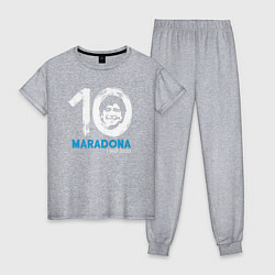 Пижама хлопковая женская Maradona 10, цвет: меланж