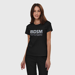 Пижама хлопковая женская BDSM - business development sales and marketing, цвет: черный — фото 2