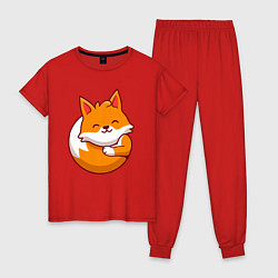 Пижама хлопковая женская Orange fox, цвет: красный