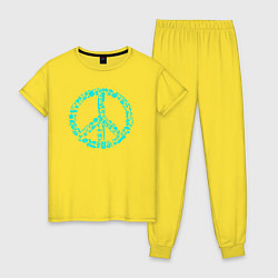 Пижама хлопковая женская Peace life, цвет: желтый