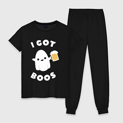 Пижама хлопковая женская I got boos, цвет: черный