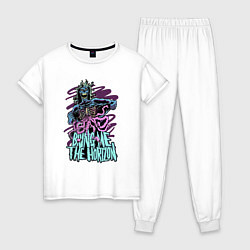 Пижама хлопковая женская Bring Me the Horizon - Zombie, цвет: белый
