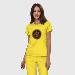 Пижама хлопковая женская Славянский оберег колядник, цвет: желтый — фото 2