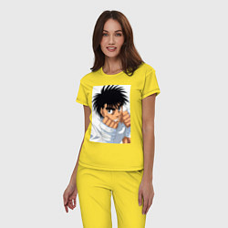 Пижама хлопковая женская Иппо Боксер, цвет: желтый — фото 2