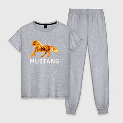 Пижама хлопковая женская Mustang firely art, цвет: меланж