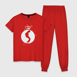 Пижама хлопковая женская Майкл Джексон король, цвет: красный