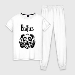 Пижама хлопковая женская The Beatles - rock panda, цвет: белый