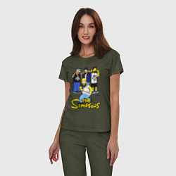 Пижама хлопковая женская Simpsons - Cypress hill, цвет: меланж-хаки — фото 2