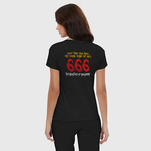 Женская пижама Iron Maiden The Number Of The Beast 666 / Черный – фото 4