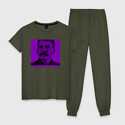 Пижама хлопковая женская Joseph Stalin, цвет: меланж-хаки