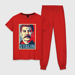 Пижама хлопковая женская Face Stalin, цвет: красный