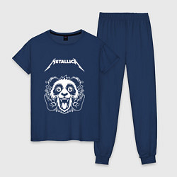 Пижама хлопковая женская Metallica rock panda, цвет: тёмно-синий