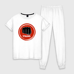 Пижама хлопковая женская MMA strong, цвет: белый