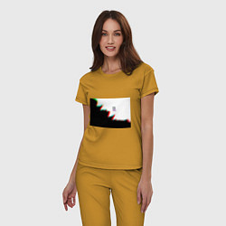 Пижама хлопковая женская GTA glitch текстура вайсити, цвет: горчичный — фото 2