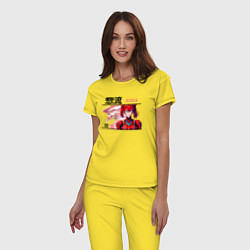 Пижама хлопковая женская Evangelion - Asuka, цвет: желтый — фото 2
