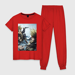 Пижама хлопковая женская Сага о Винланде Торфинн Торкель, цвет: красный