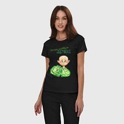 Пижама хлопковая женская Меня найдут летом - мальчик, цвет: черный — фото 2