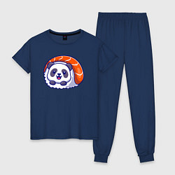 Пижама хлопковая женская Roll panda, цвет: тёмно-синий