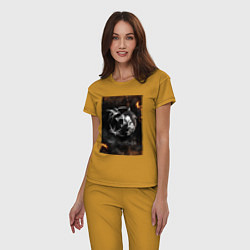 Пижама хлопковая женская The Witcher - Logo, цвет: горчичный — фото 2