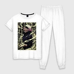 Пижама хлопковая женская Магическая битва Сатору Годзё, цвет: белый