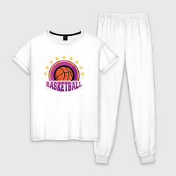Пижама хлопковая женская Basket stars, цвет: белый